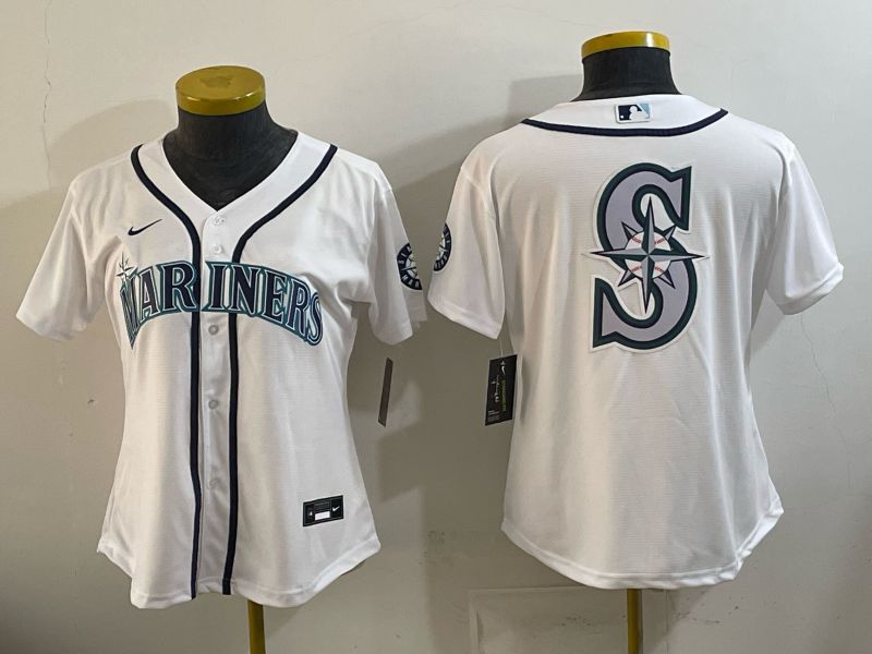 Women 2026 Seattle Mariners Blank White Game Nike MLB Jersey style 0015